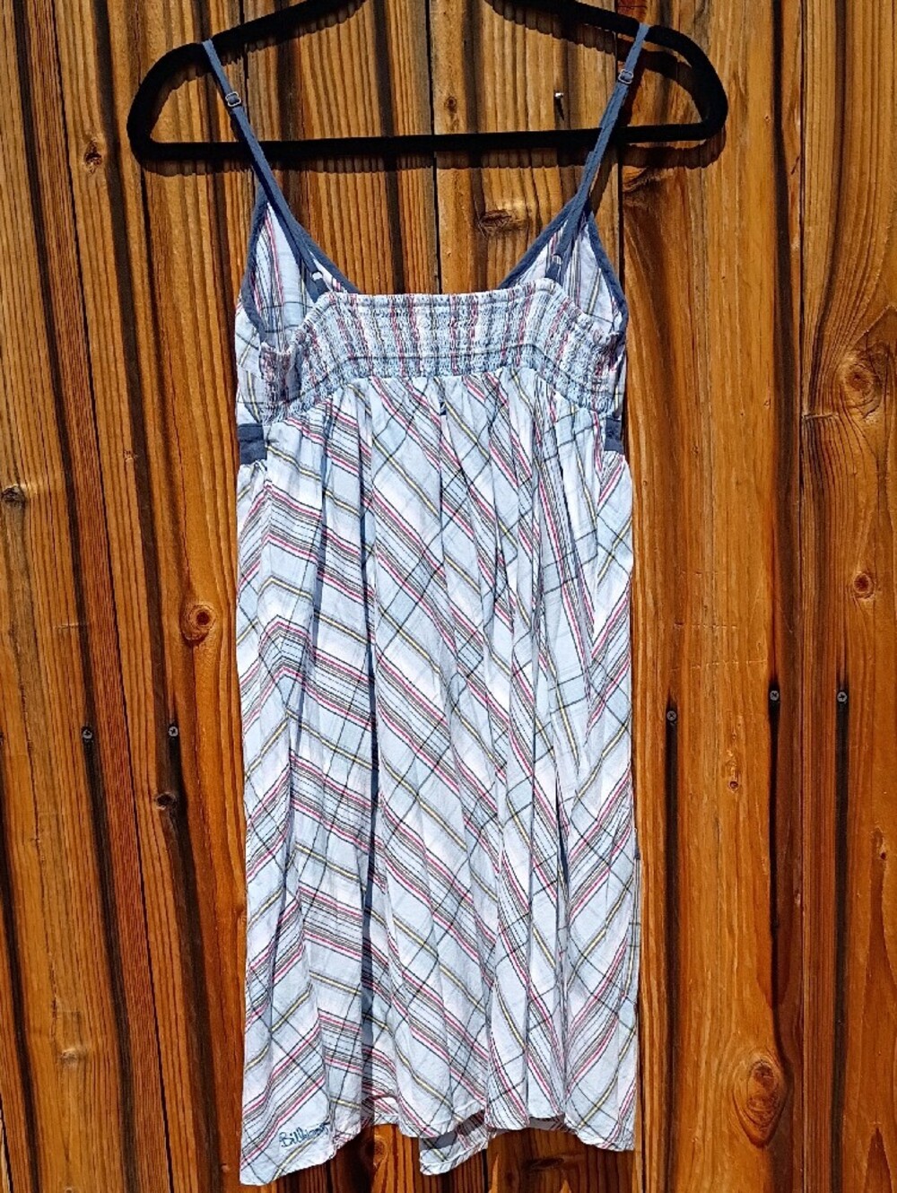 Billabong Spaghetti Strap Light Blue Multicolor Striped Summer Dress Beach Surf - Picture 4 of 13
